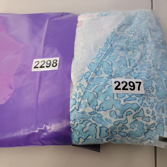 Susan Albright Dress L The Fripp Blue Aqua Blue White Cotton Tie Side Happy Plac - Picture 14 of 16